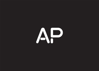 AP Logo. Letter Design Vector with Red and Black Colors.