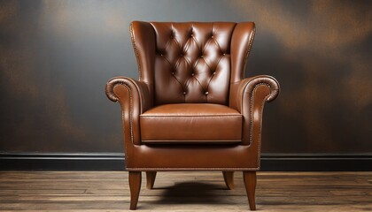 leather brown chair
