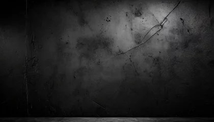 Foto op Aluminium black dark black grunge textured concrete stone wall background © Kelsey