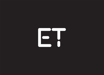 ET E T Pink Magenta Dotted Bubble Letter Logo Design.