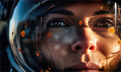 Portrait of astronaut in astronaut helmet