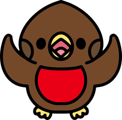 cute christmas robin cartoon