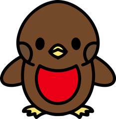 cute christmas robin cartoon