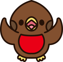 Obraz premium cute xmas robin
