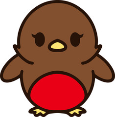 cute christmas robin cartoon