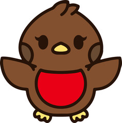 cute christmas robin cartoon