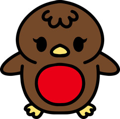 cute christmas robin cartoon