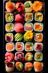 Fototapeta na wymiar Various Japanese sushi