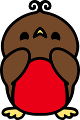 cute christmas robin cartoon