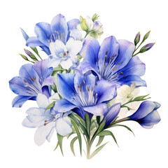 flower  -  watercolor.Violet tone. Bellflower: Unwavering love