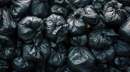 A collection of rolls of garbage bags