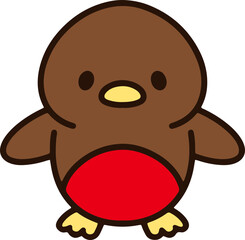 Fototapeta premium cute christmas robin simple graphic