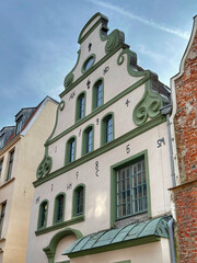 Historical houses in old town Wismar, Germany