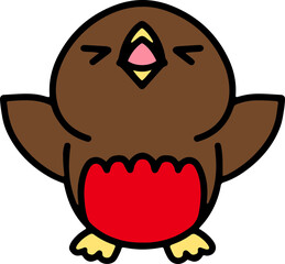 cute christmas robin simple graphic