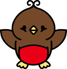 cute christmas robin simple graphic