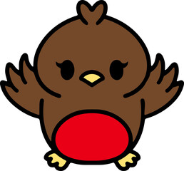 cute christmas robin simple graphic