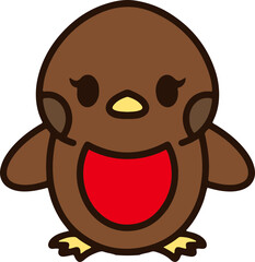 Obraz premium cute christmas robin simple graphic