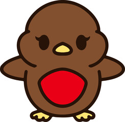cute christmas robin simple graphic