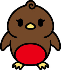 cute christmas robin simple graphic