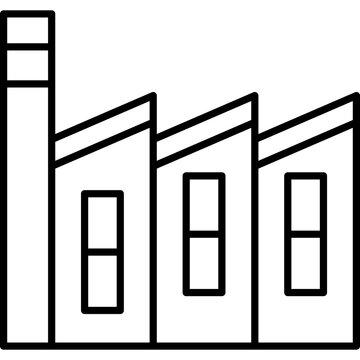 black outline factory building clip art preview