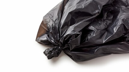 A close-up image of a garbage bag against a white background, with a clipping path for easy isolation