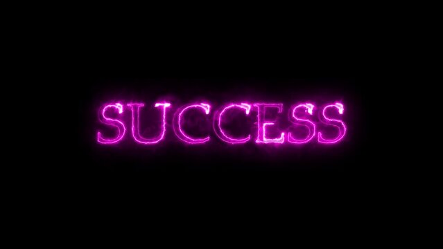 SUCCESS Text Flares Transition, with  animation Loop