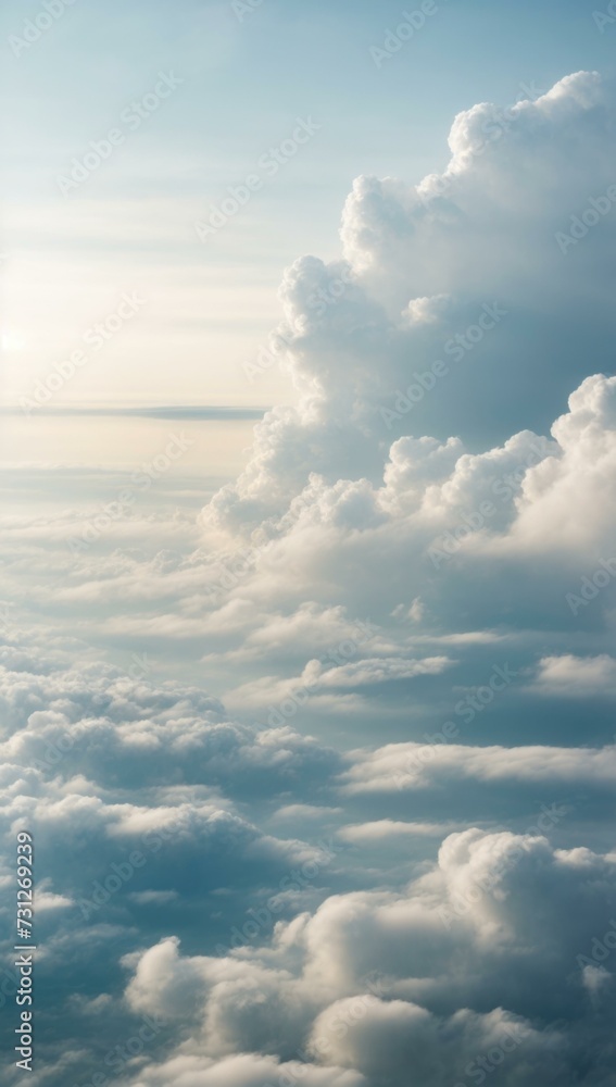 Poster a view of the sky from an airplane window. generative ai.