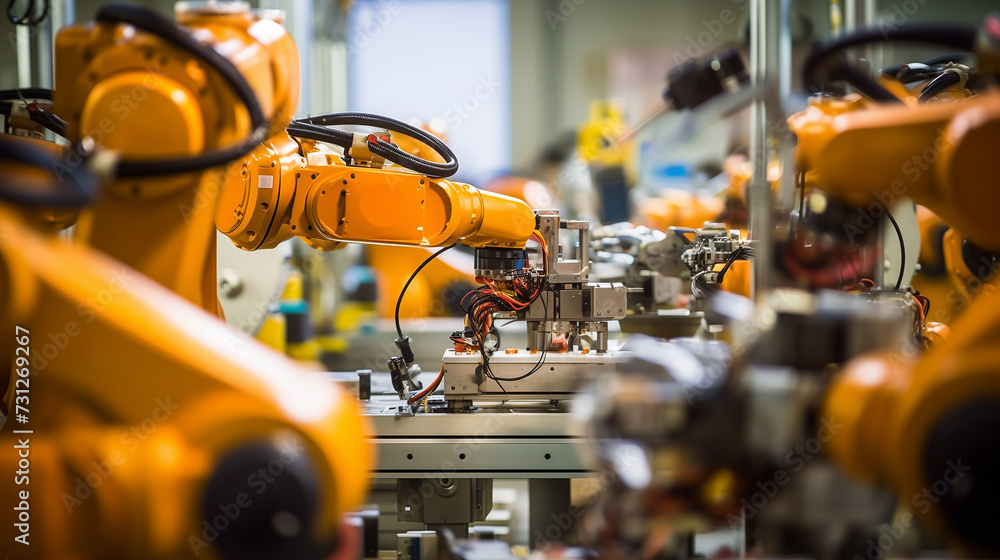 Poster precision manufacturing of robot parts in robotic factory