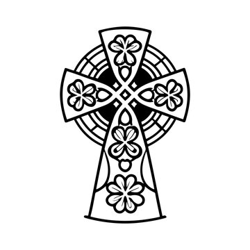 Traditional Celtic cross with ornament