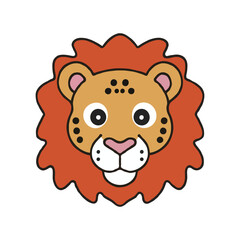 Obraz na płótnie Canvas Cute lion face illustration isolated character vector wild cute cartoon