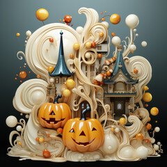 a pop art style, Halloween background.