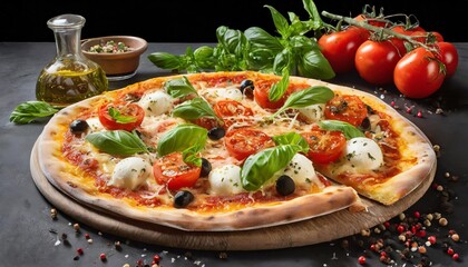 culinary artistry in supreme pizza snapshot on transparent background