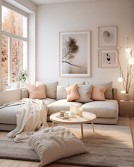 Scandinavian style living room.
