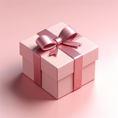 Obraz premium Elegant Pink Gift Box with Satin Ribbon 