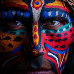 Kaleidoscope of Colors: Captivating Photorealistic Portraits in Multicolored Face Paint