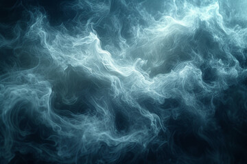 Abstract composition of swirling smoke patterns, frozen in time, evoking a sense of ephemeral beauty. Concept of transient and abstract atmospheric elements. Generative Ai.