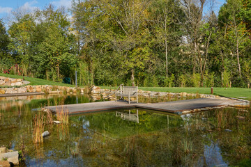 Luhacovice, Czech Republic - October 28, 2023 - The Augustinian House garden on a sunny autumn...
