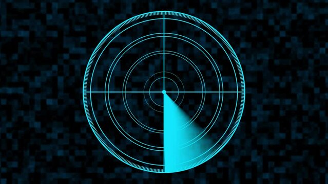 Green radar Navigation is looking for objects. Animation - a green ray running on the screen of the sea radar.