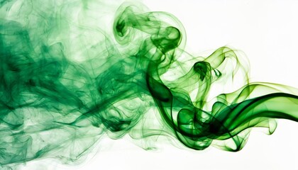 green smoke on the white background