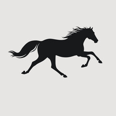 Running horse silhouette vector illustration