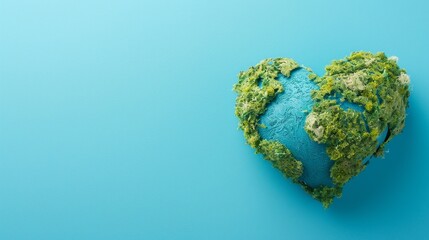 Celebrating World Health Day with Artistic Heart Earth on Blue Gradient