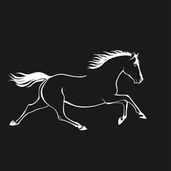 Obraz na płótnie Canvas Running horse silhouette vector illustration
