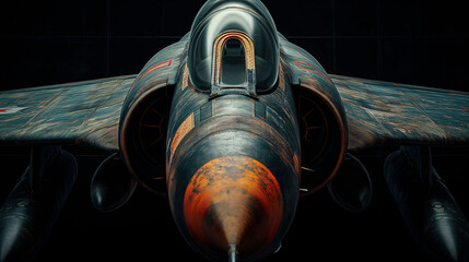 Prototipo de avión de combate volando - obrazy, fototapety, plakaty