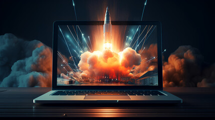  Launching a nuclear missile from laptop screen.