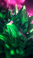 Close Up of a Bunch of Green Crystals. Generative AI.