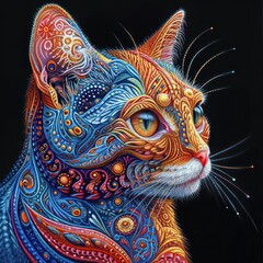 mandala image of a cat 