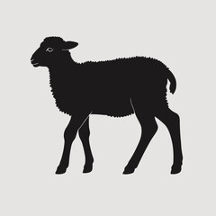 Lamb silhouette sheep farm animal vector illustration