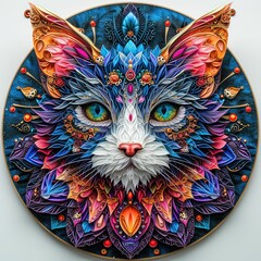 mandala image of a cat 