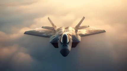 Foto op Canvas Prototipo de avión de combate volando © VicPhoto