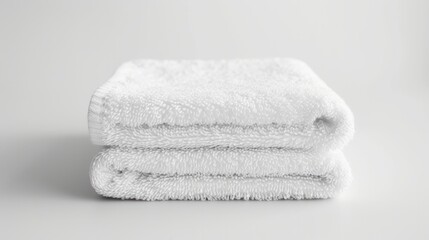 A white towel isolated against a white background